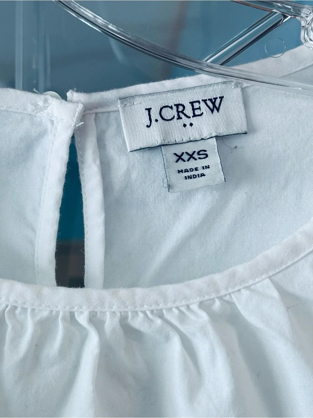 J. Crew White Cotton Poplin Puff-sleeve top Cut Out Sleeves XXS